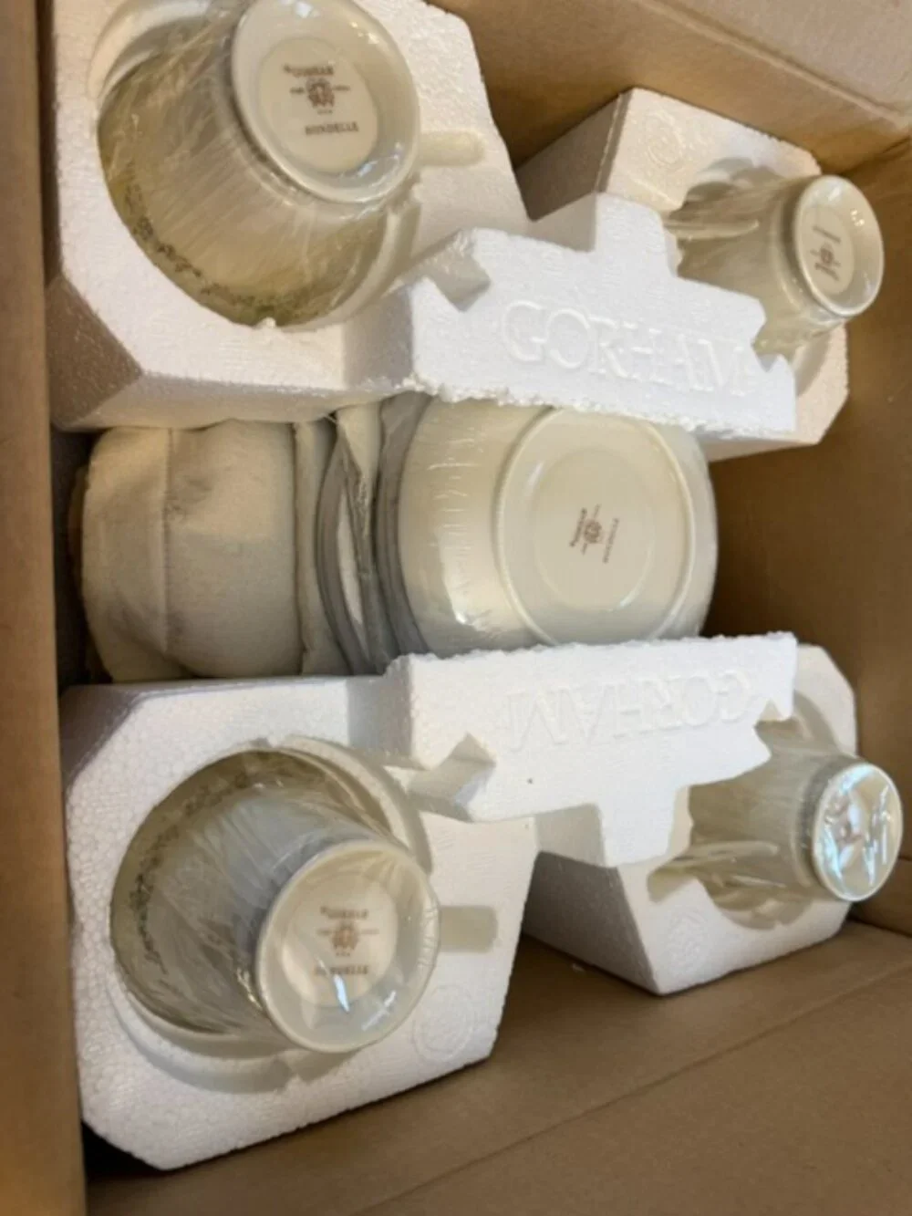 Vintage Gorham Rondelle Platinum Banded 20 Pc China Set w/ Original Box